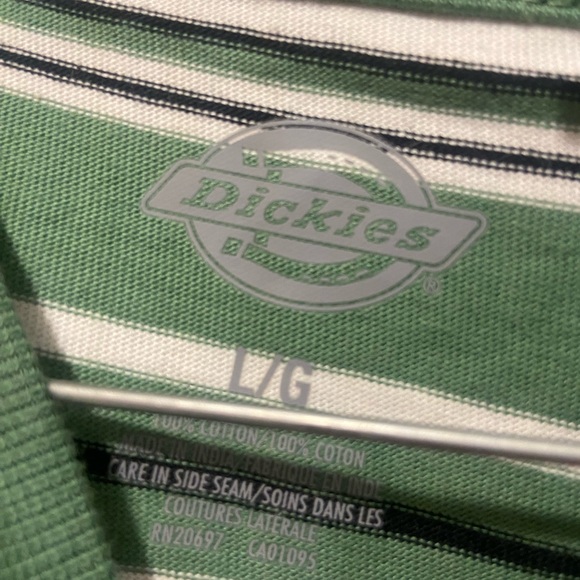Dickies Striped T-shirt Green Striped L&M Pocket Spring Unisex - Picture 6 of 6
